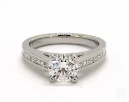 1.72ct Round Thin Channel-Set Diamond Engagement Ring (Excellent-Cut E-Color VS2-Clarity) 2.50mm Platinum