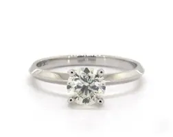 .91ct Round Diamond Engagement Ring (VG-Cut E-Color SI1-Clarity) Knife-Edge Classic 4-Prong 2.0mm 14K White Gold