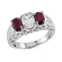 Amethyst Heart Ring Diamond Accent K White Gold Amethyst Heart Ring Diamond Accent K White Gold
