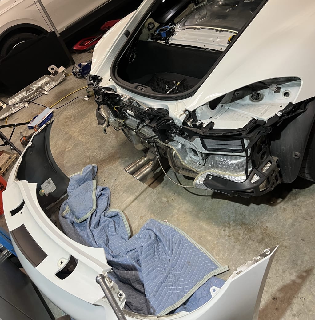 Bumper cover and bumper removed.