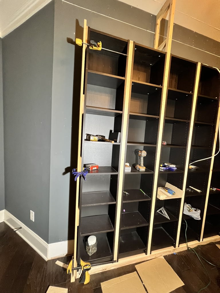 Keeping things plumb, flush, and level is part art, part science as walls are never straight. I do the best I can and split the difference to make imperfections less noticeable. 