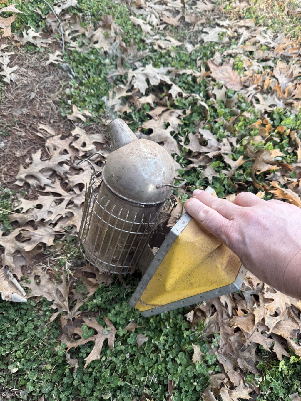 One of the hardest things about beekeeping is keeping the smoker on...
