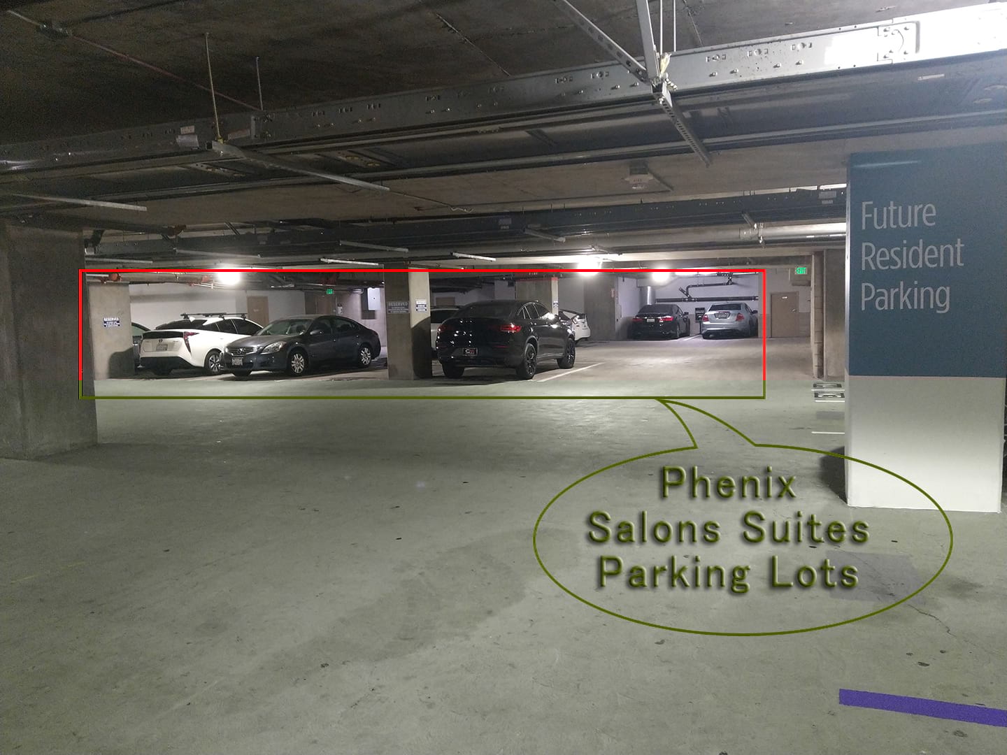 Phenix salon suites parking lots