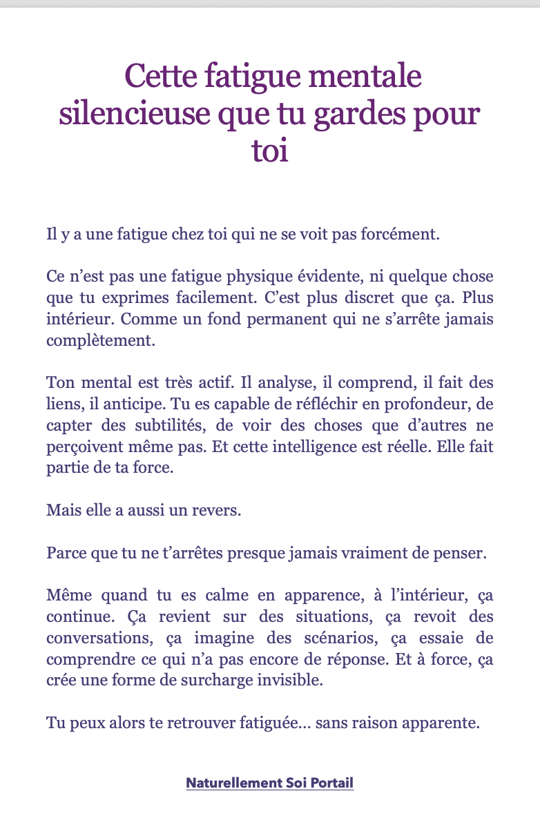 Premier extrait d’une SoulMap personnelle