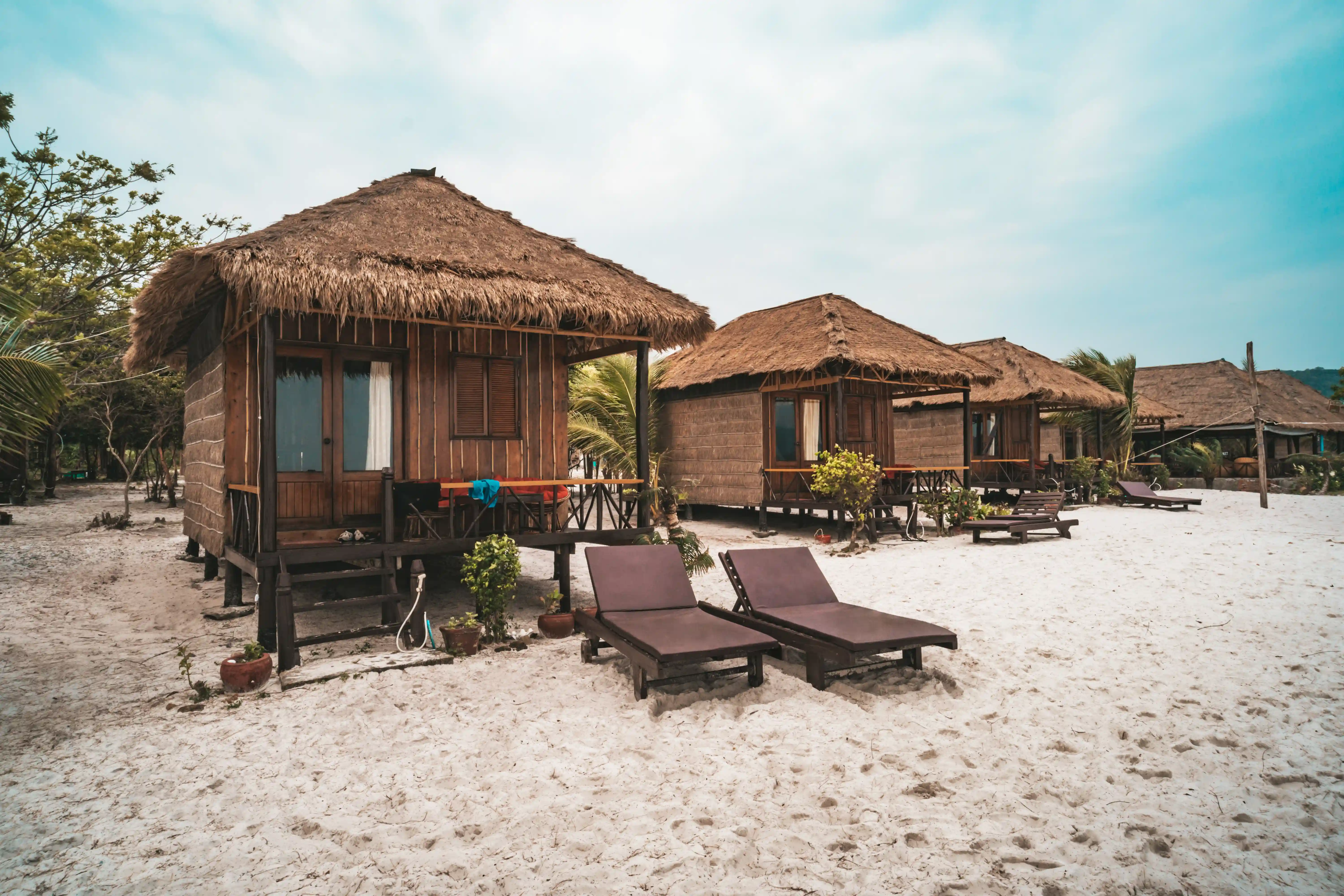 Beachside huts