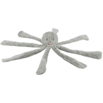 Jollypaw Hundeleke, blekksprut med knitrende folie, plysj, 32 cm, grå