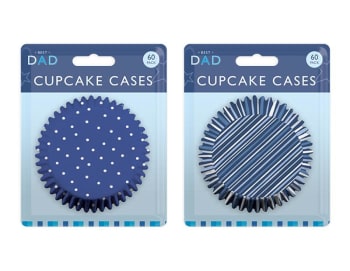 Father's Day Cup Cake Cases 60pk Div.Farger