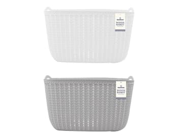 StoreSmart Woven Effect Plastic Basket 13,6L Div.Farger