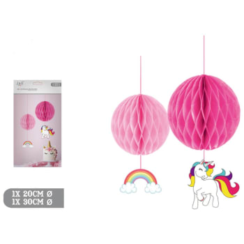 J&E Party Unicorn Honeycomb Decoration 2pk