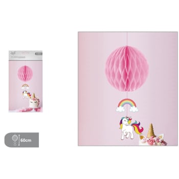 J&E Party Unicorn Honeycomb Decoration Ø60cm