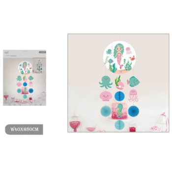 J&E Party Mermaid Honeycomb Decoration 40x80cm