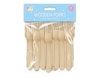 Pop Wooden Forks 50pk