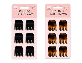 Forever Beautiful Basic Hair Claws 6pk Div.Farger
