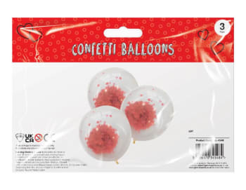 Valentine's Day Heart Confetti Balloon 3pk