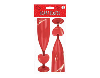 Valentine's Day Heart Champagne Flutes 2pk