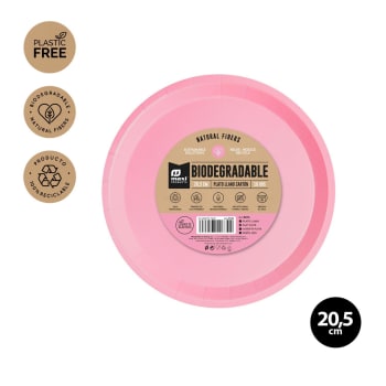 Maxi Baby Pink Bio Paper Plate 20,5cm 10pk