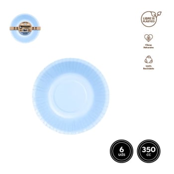 Maxi Baby Blue Bio Paper Bowl 350ml 6pk