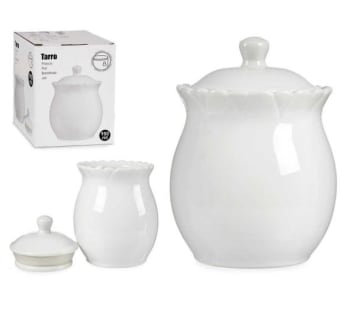 Flora Porcelain Krukke m/lokk 950ml