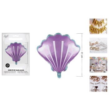 J&E Party Purple Mermaid Shell Balloon 51cm