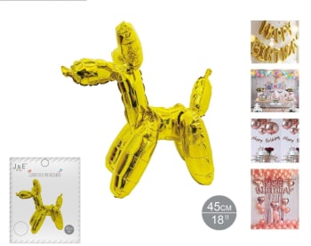 J&E Party Gold Dog Balloon 45cm