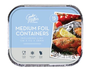 Cooke&Miller Medium Foil Container w/Lids 15pk