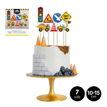 OH YEAH! Construction Theme Cake Toppers 7pk