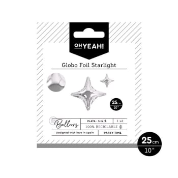 OH YEAH! Silver Starlight Balloon 25cm 1pk