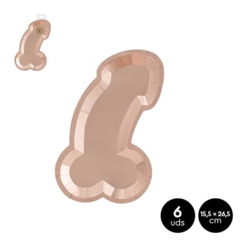 OH YEAH! Bridal Shower Penis Paper Plate 15x26cm 6pk