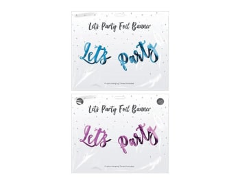 Pop "Let's Party" Metallic Banner Div.Farger