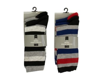 Farley Mill Mens Socks Stripes str.41-46 3pk Div.Farger