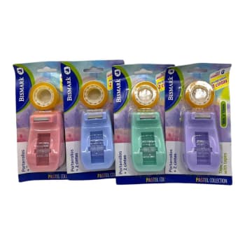 Bismark Pastel Tapedispenser m/Taperull 18mx12mm Div.Farger