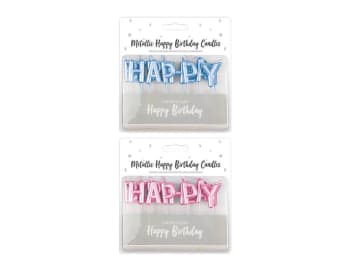 Happy Birthday Metallic Candles