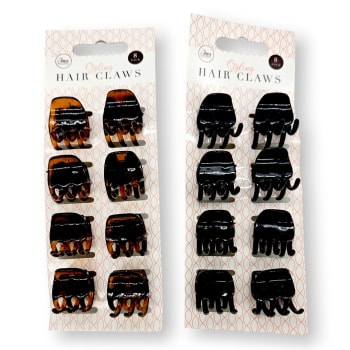 Forever Beautiful Basic Hair Claws 8pk Div.Farger