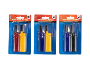 Scorpion Mini Electronic Lighters Refillable 2pk Div.Farger