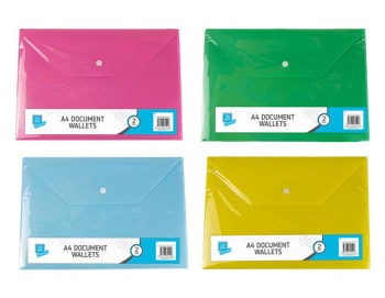 The Box Everyday Document Wallet A4 2pk Div.Farger