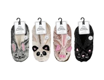 Farley Mill Ladies Sherpa Animal Slippers Div.Typer
