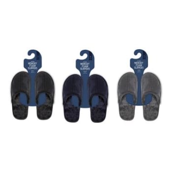 Farley Mill Mens Memory Foam Slippers Div.Farger