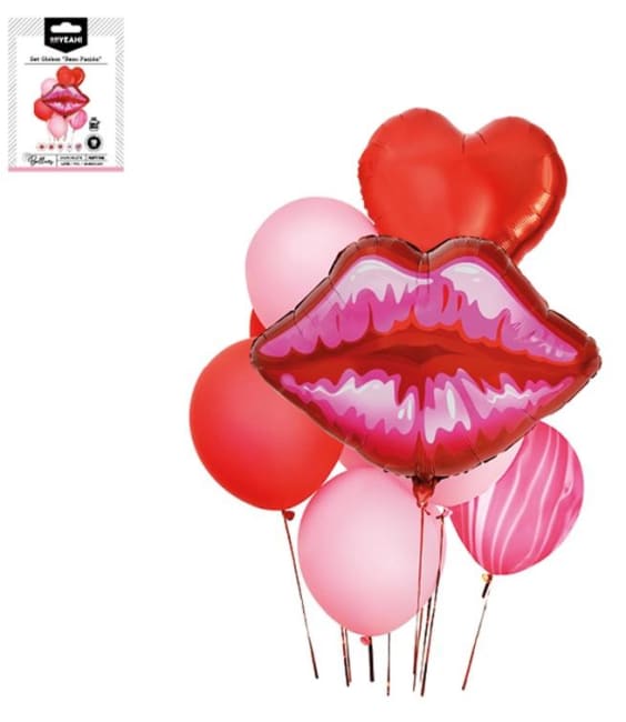OH YEAH! Kiss Latex & Foil Balloon Set 10pk