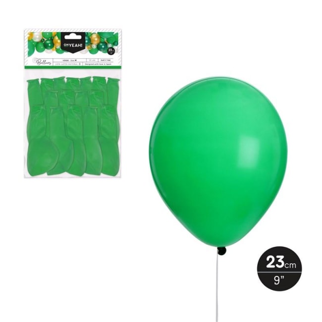OH YEAH! Green Latex Balloons 23cm 50pk