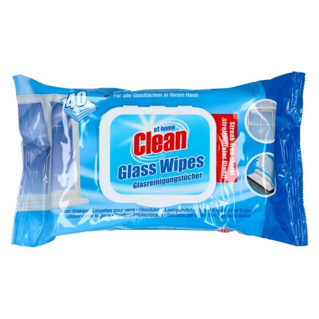 At Home Clean Glass Wipes 40stk