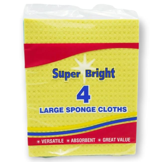 Super Bright Sponge Cloths 4pk