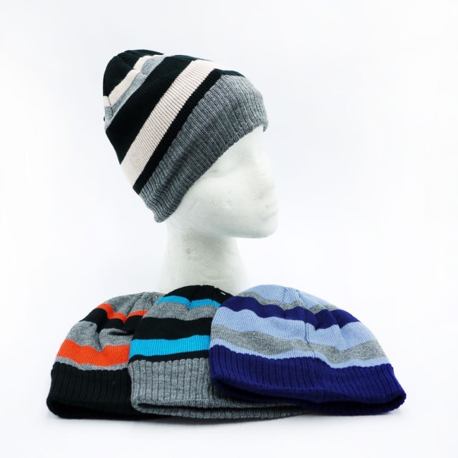 Beanie Stiped Boys Div.Farger