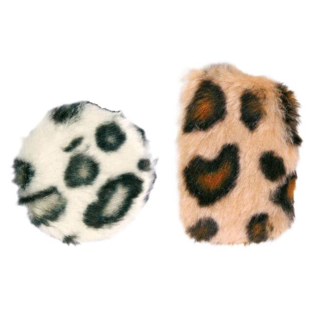 Jollypaw Katteleke, Sett med raslende puter 2pk, plysj, kattemynte, ø 5,5 × 7 cm