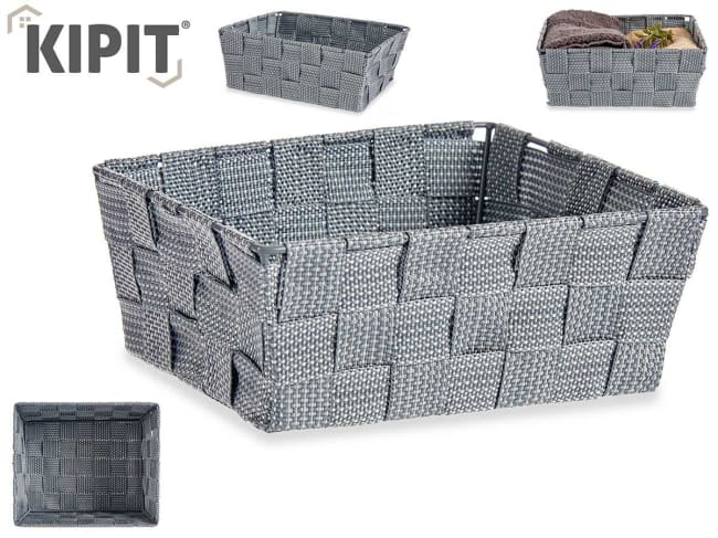 Kipit Fabric Storage Basket Grey 1,7L 21x18x8cm