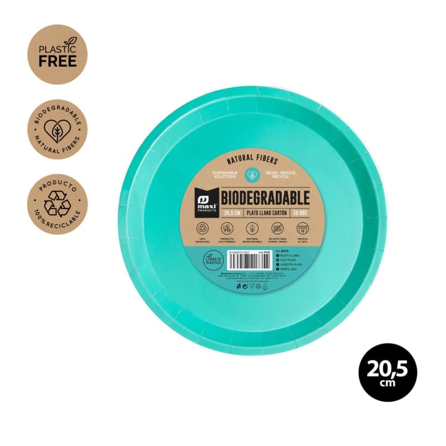 Maxi Mint Bio Paper Plate 20,5cm 10pk