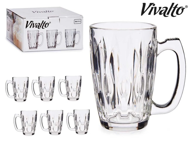 Vivalto Waves Glass Mug 340ml