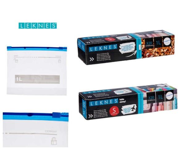 Leknes Zip Lock Multiposer 1L 20x17cm 20pk