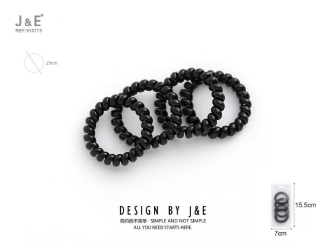 J&E Spiral Strikk Svart 4pk