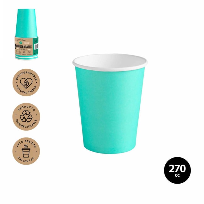 Maxi Mint Bio Paper Cup 270ml 10pk