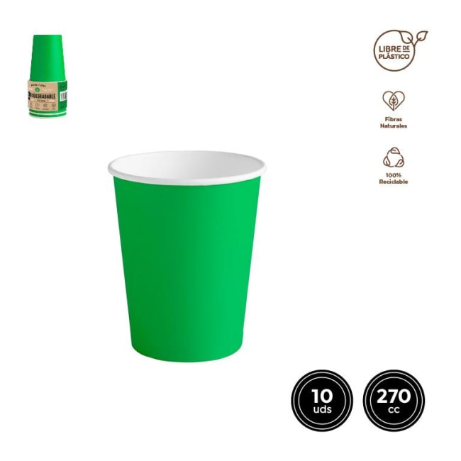 Maxi Green Bio Paper Cup 270ml 10pk